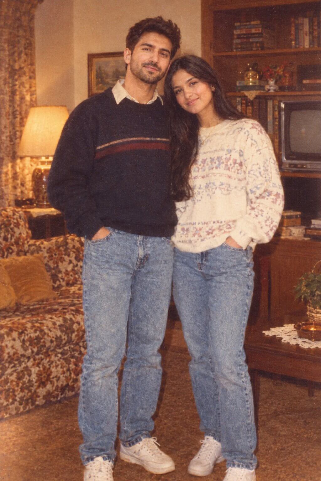 Close-up showing natural grain and lighting on the family snapshot style