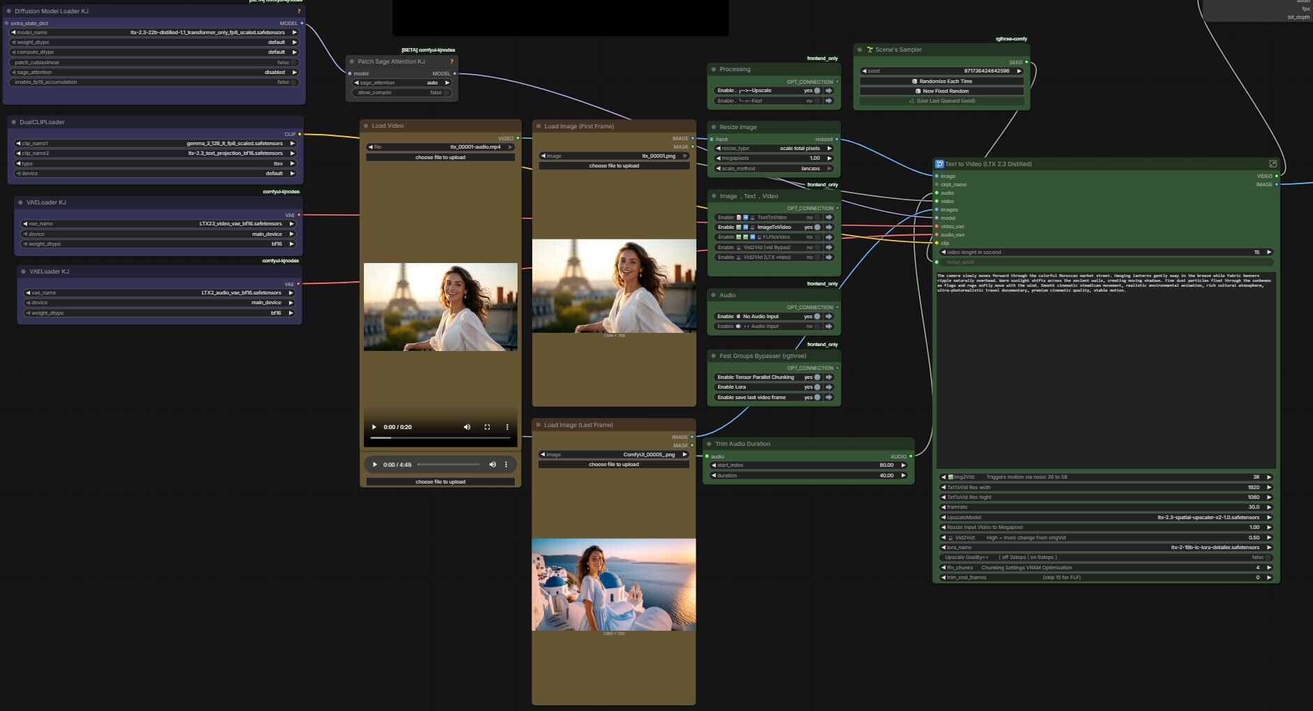 LTX-2.3 audio-sync workflow loaded in ComfyUI