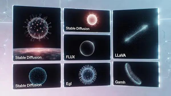 Sample images generated by different open-source AI models — FLUX, SDXL, DreamShaper, and Realistic Vision side by side
