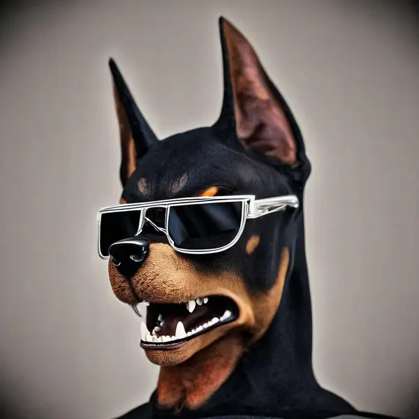 Doberman prompt on Pony Diffusion checkpoint — anime style output in ComfyUI