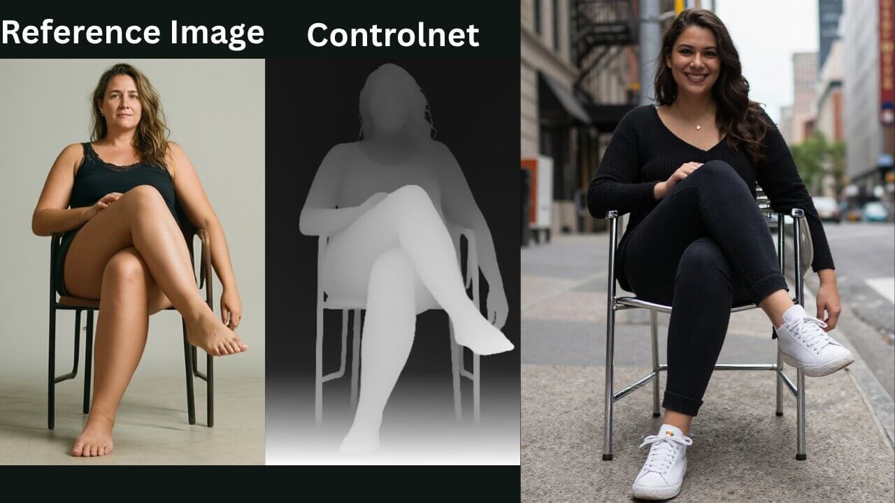 Depth ControlNet preprocessor output — 3D depth map showing foreground and background distance in ComfyUI