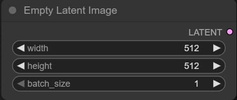 ComfyUI Empty Latent Image node showing width, height, and batch size controls