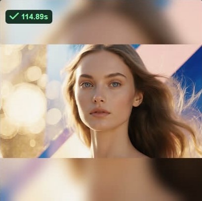 ComfyUI generation without SageAttention — generation time 115 seconds for the same workflow