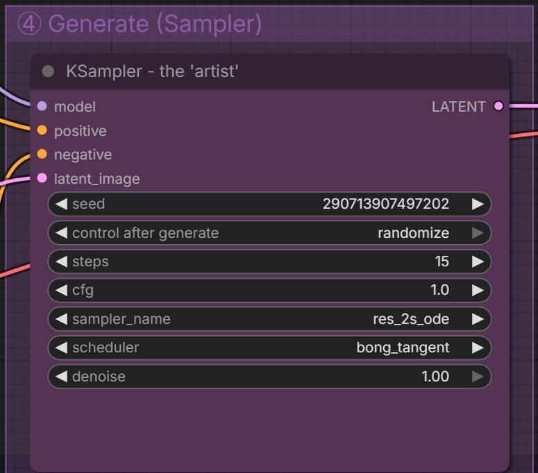 KSampler sampler_name list in ComfyUI showing res_2s_ode