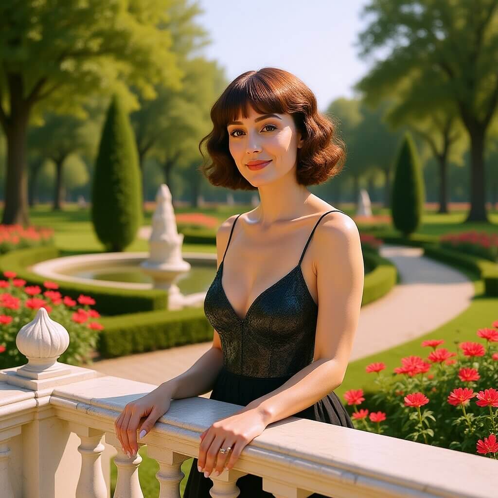 Character generated sitting on a cream sofa in a five-star hotel lounge, identity preserved from the reference photo
