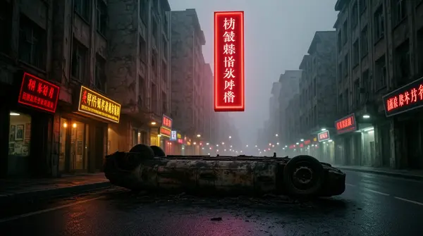 4B Distilled model output for prompt 3 — cyberpunk night scene comparison