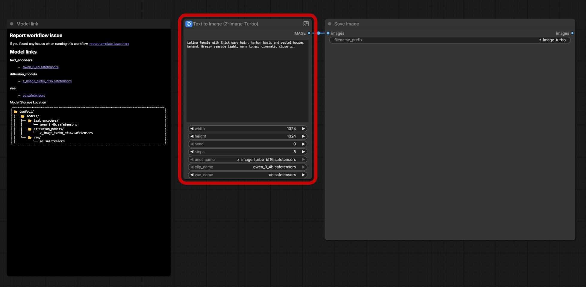 App Mode showing a simplified ComfyUI workflow view with a prompt box and a run button