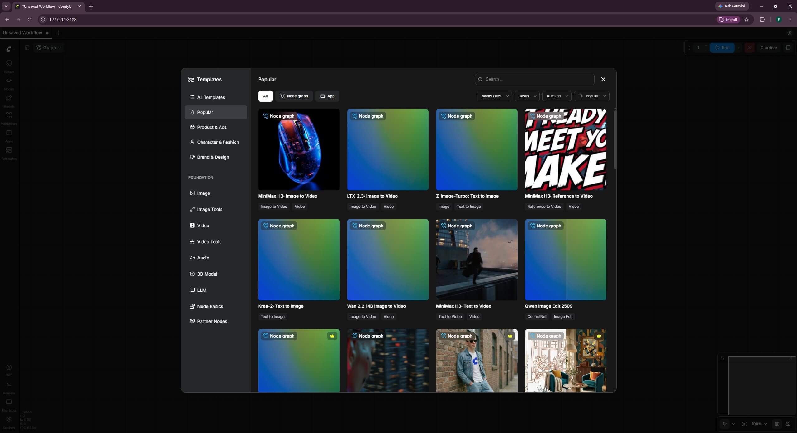Z-Image Turbo workflow loaded onto the ComfyUI workspace