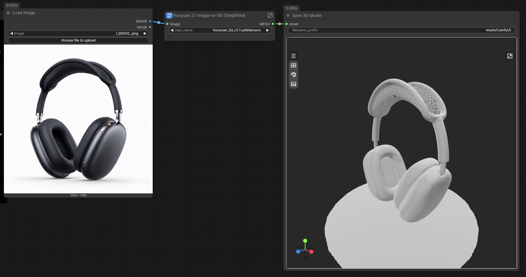 A 3D model generated from a photo with Hunyuan3D in ComfyUI