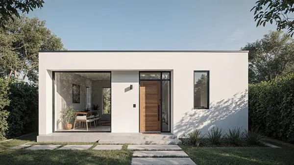 Base image: light wooden door — before ComfyUI inpaint detail replacement
