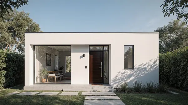 Inpainted image: dark brown wooden door — ComfyUI FLUX.2 Klein inpaint result