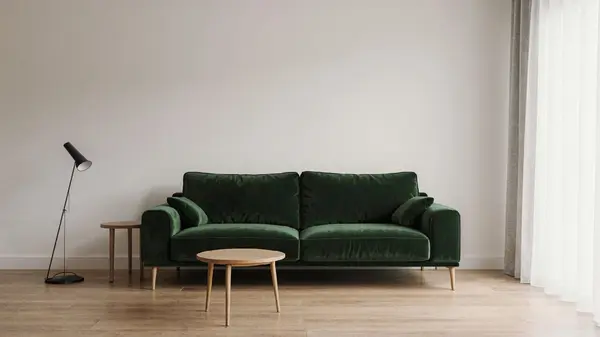 Inpainted image: dark green velvet sofa — ComfyUI FLUX.2 Klein inpaint result