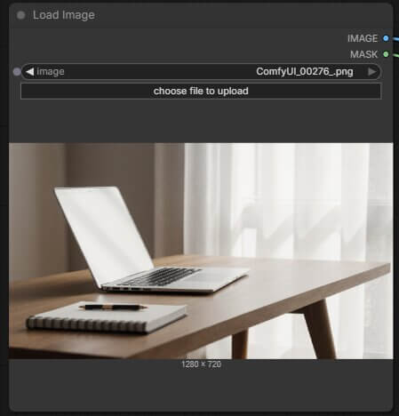 ComfyUI Load Image node — selecting an image to inpaint in the inpaint workflow