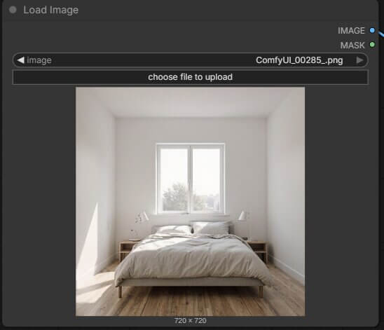 ComfyUI Load Images node — selecting a source image for the outpaint workflow