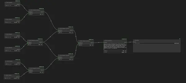 ComfyUI workflow showing two Kokoro Speaker nodes connected to a Kokoro Speaker Combiner node to blend two voices