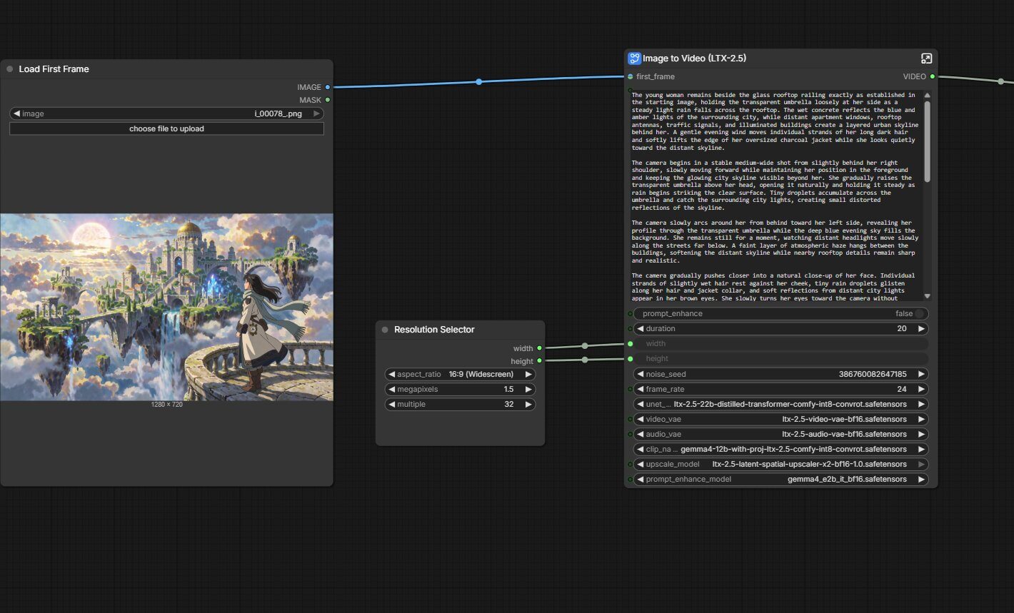 LoadImage node wired into the LTX-2.5 Image-to-Video generator node