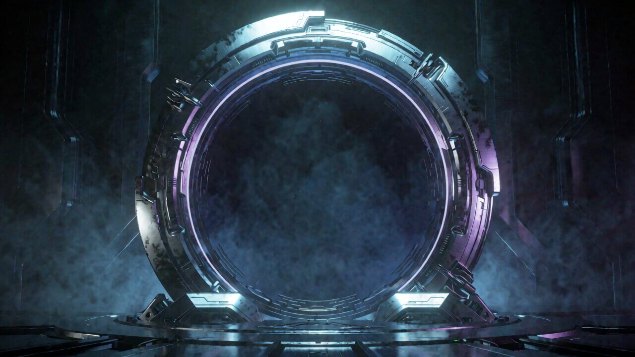 Reference image — dormant portal, used as the Shot 1 first frame