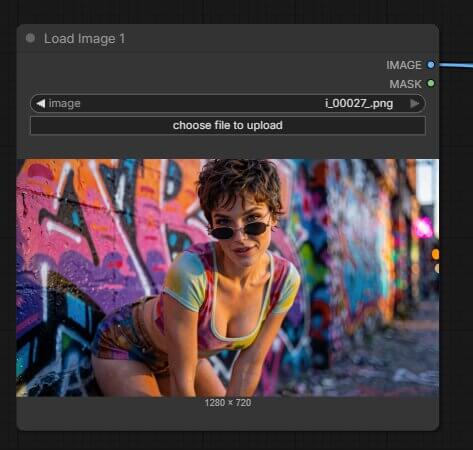 Load Image node with a photo loaded into the image_1 input slot