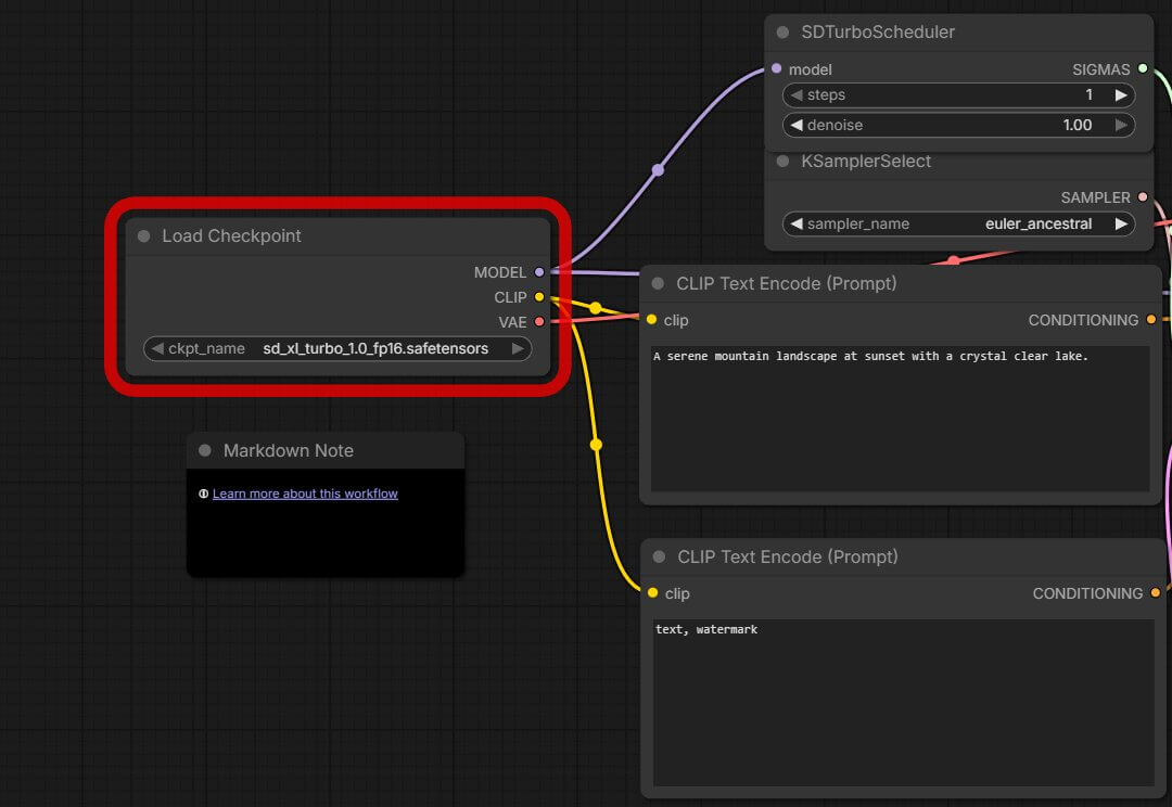The Missing Models popup in ComfyUI after loading the SDXL-Turbo template