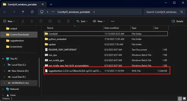 .whl file placed in the ComfyUI_windows_portable root folder