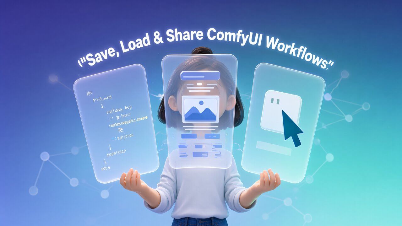 3 Ways to Save, Load and Share a ComfyUI Workflow (JSON, Image, Drag and Drop)